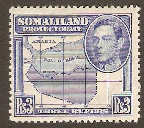 Somaliland Protectorate 1938 3r Bright blue. SG103.
